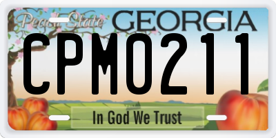 GA license plate CPM0211