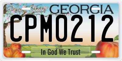 GA license plate CPM0212