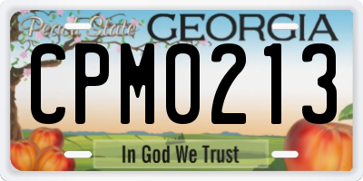 GA license plate CPM0213
