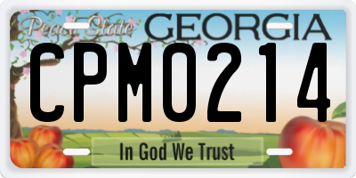 GA license plate CPM0214