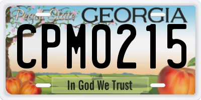 GA license plate CPM0215