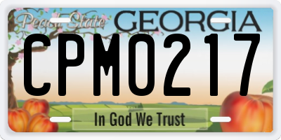 GA license plate CPM0217