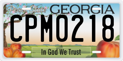 GA license plate CPM0218