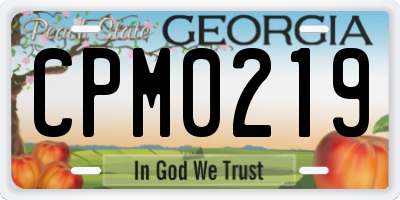 GA license plate CPM0219