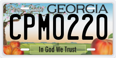 GA license plate CPM0220