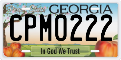 GA license plate CPM0222