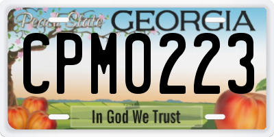 GA license plate CPM0223