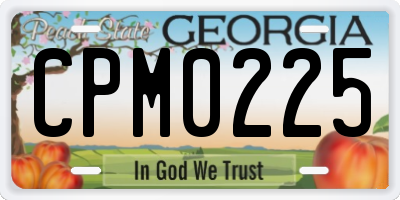 GA license plate CPM0225