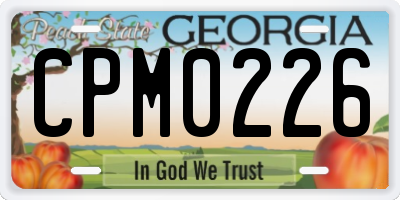 GA license plate CPM0226