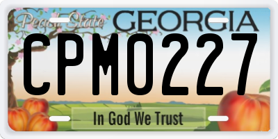 GA license plate CPM0227