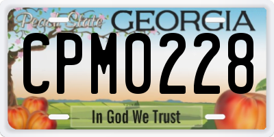 GA license plate CPM0228