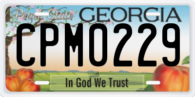 GA license plate CPM0229