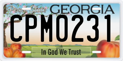 GA license plate CPM0231