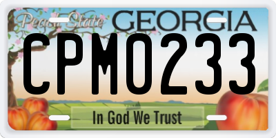 GA license plate CPM0233