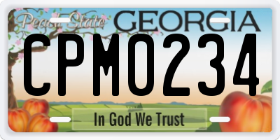 GA license plate CPM0234