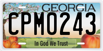 GA license plate CPM0243