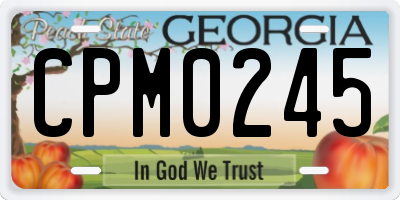 GA license plate CPM0245