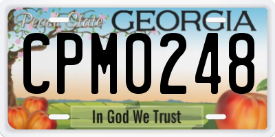 GA license plate CPM0248