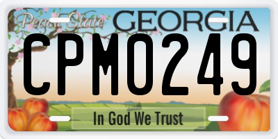 GA license plate CPM0249