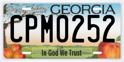 GA license plate CPM0252
