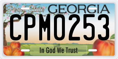 GA license plate CPM0253