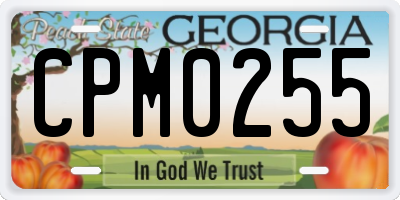 GA license plate CPM0255