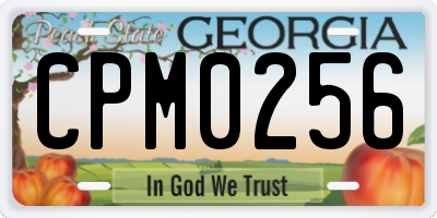 GA license plate CPM0256