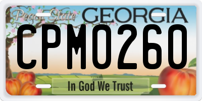 GA license plate CPM0260