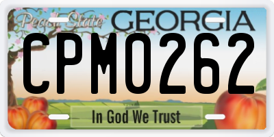 GA license plate CPM0262