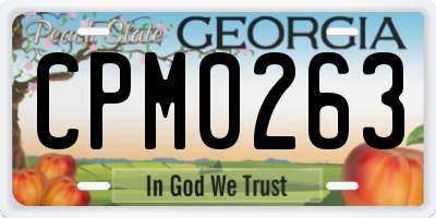 GA license plate CPM0263