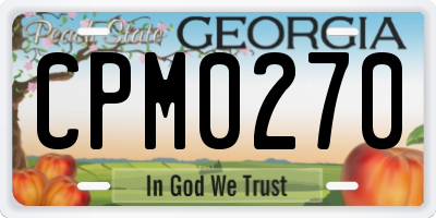 GA license plate CPM0270