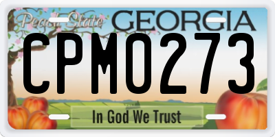 GA license plate CPM0273