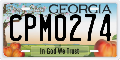 GA license plate CPM0274