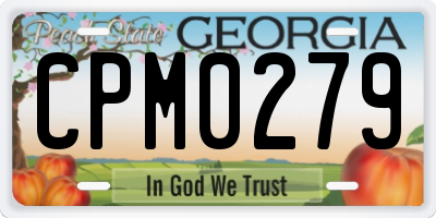 GA license plate CPM0279
