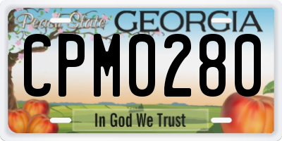 GA license plate CPM0280