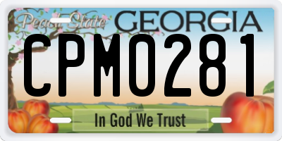 GA license plate CPM0281