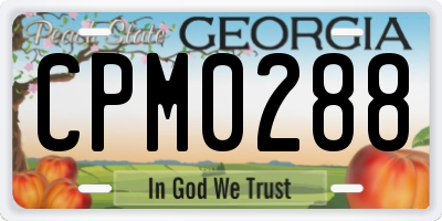 GA license plate CPM0288