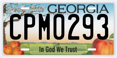 GA license plate CPM0293