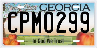 GA license plate CPM0299