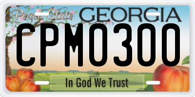GA license plate CPM0300