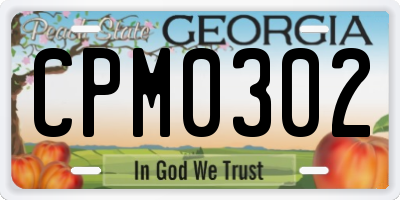 GA license plate CPM0302