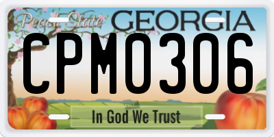 GA license plate CPM0306