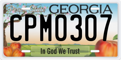 GA license plate CPM0307