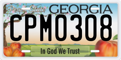 GA license plate CPM0308