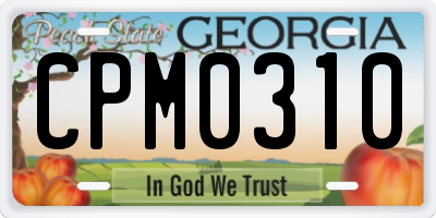 GA license plate CPM0310