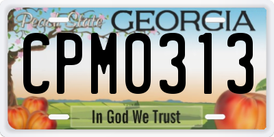 GA license plate CPM0313
