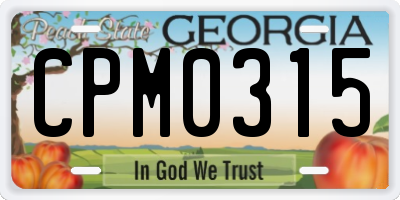 GA license plate CPM0315