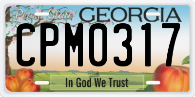 GA license plate CPM0317