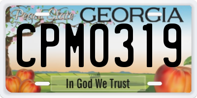 GA license plate CPM0319