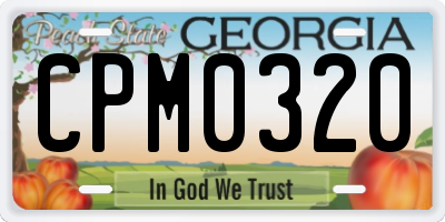 GA license plate CPM0320